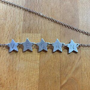 Vegan star necklace stamped aluminum and sterling silver Christy Robinson